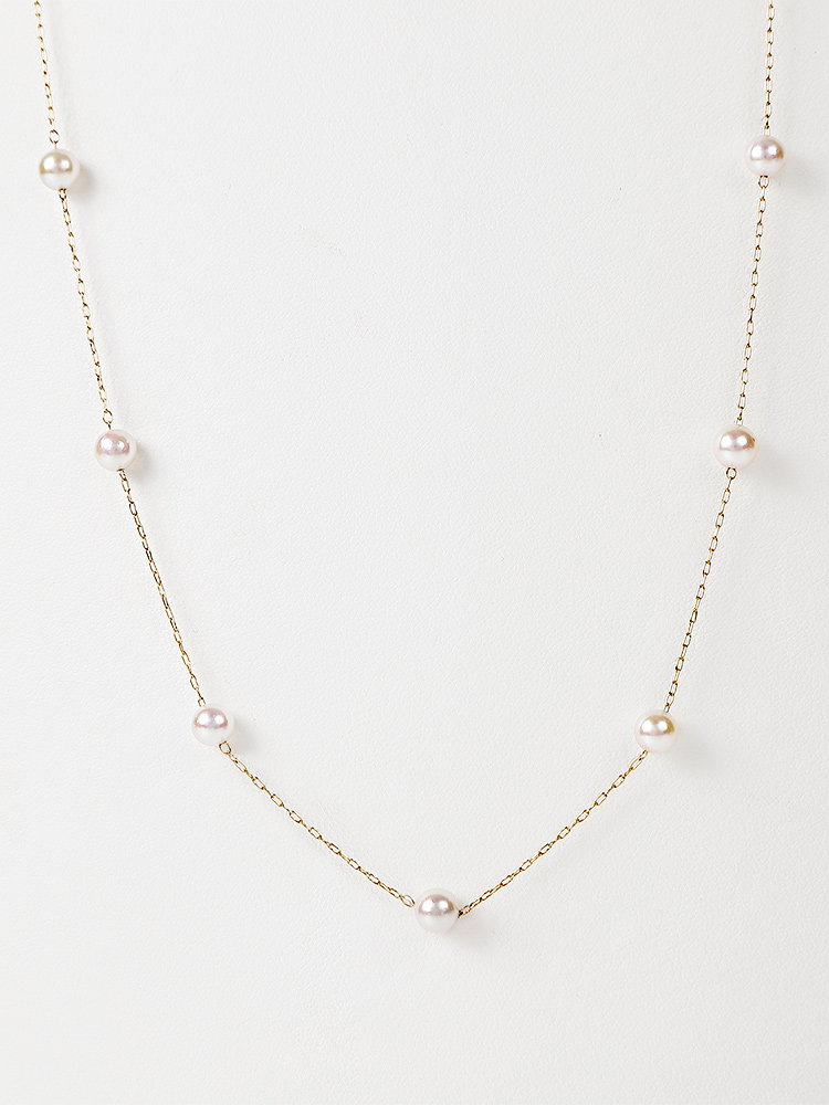 ムーンレーベル 公式] ロング パール ネックレス 5.0mm アコヤ