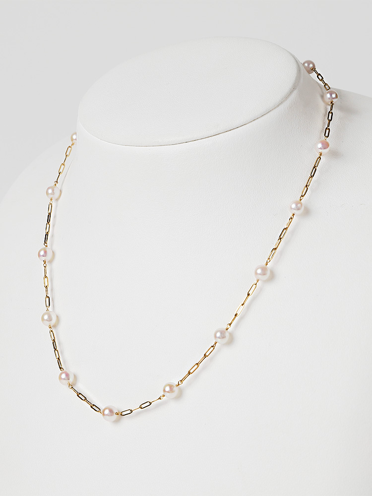 ムーンレーベル 公式] パール ネックレス 5.0mm アコヤ真珠
