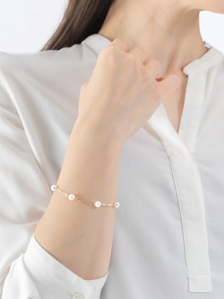 ムーンレーベル 公式] パール ブレスレット 5.5mm アコヤ真珠