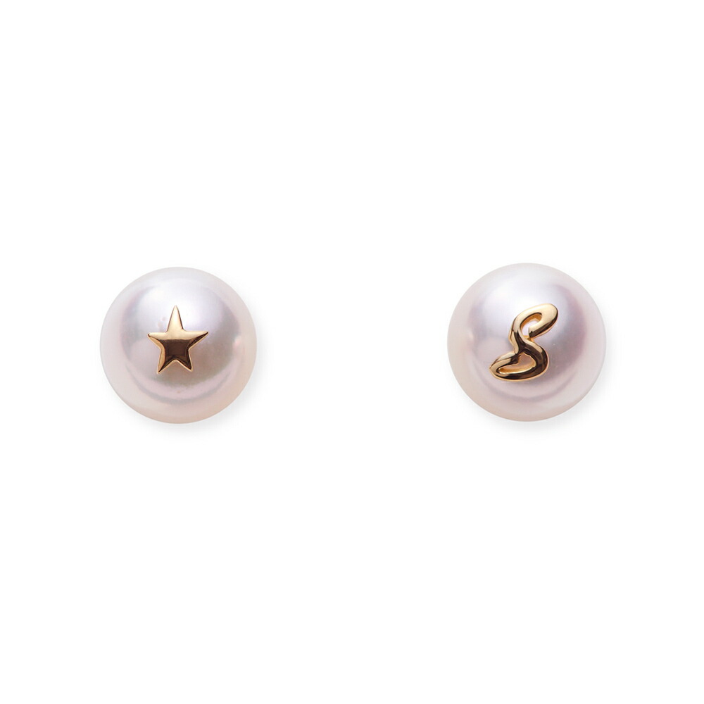 Moon Label パールピアス　美品 ムーンレーベル 公式] パール ピアス イニシャル Y K18 レディース 18