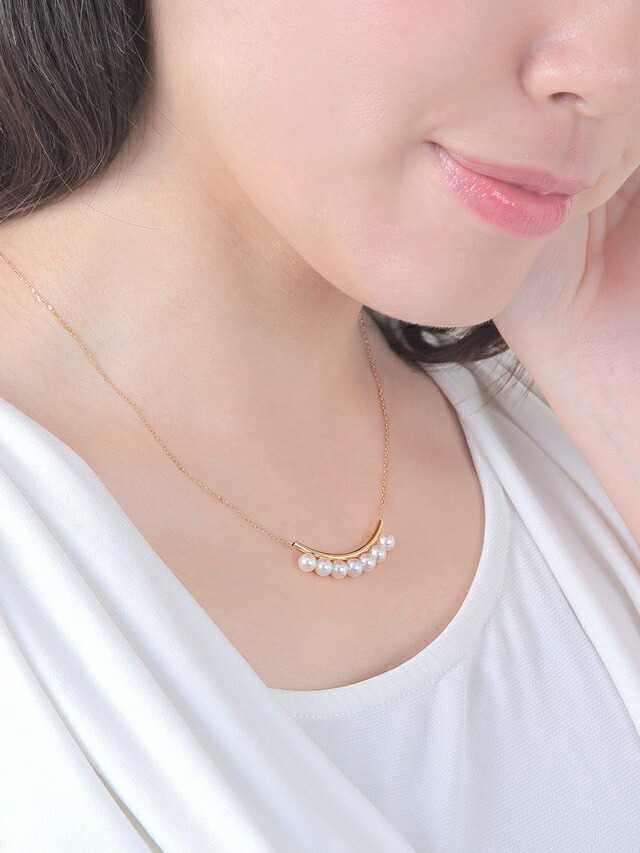 ムーンレーベル 公式] ベビーパール ネックレス Link ペンダント K18