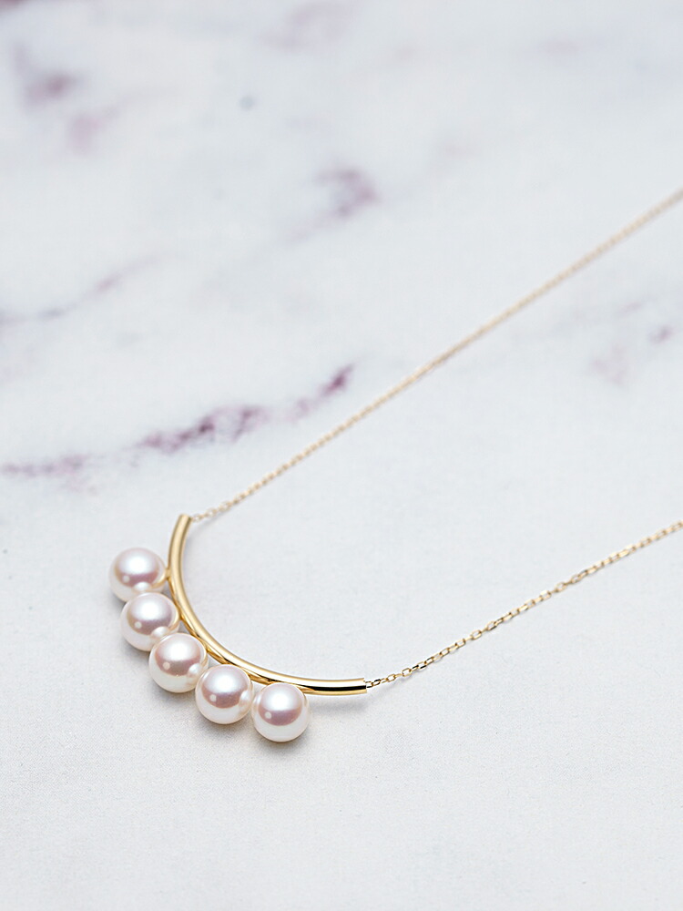 ムーンレーベル 公式] パール ネックレス Link ペンダント K18