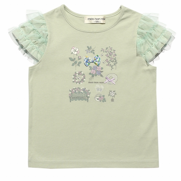 アウトレットセール 100cm限定 110cm限定 子供服 女の子 Tシャツ 半袖 普段着 お花 プ...