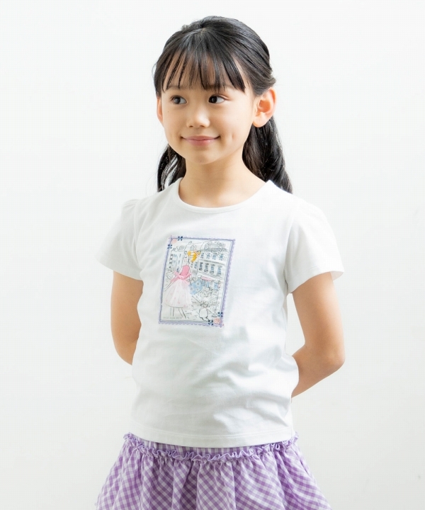 子供服 女の子 Tシャツ 半袖 普段着 通学着 通園着 綿100％外国