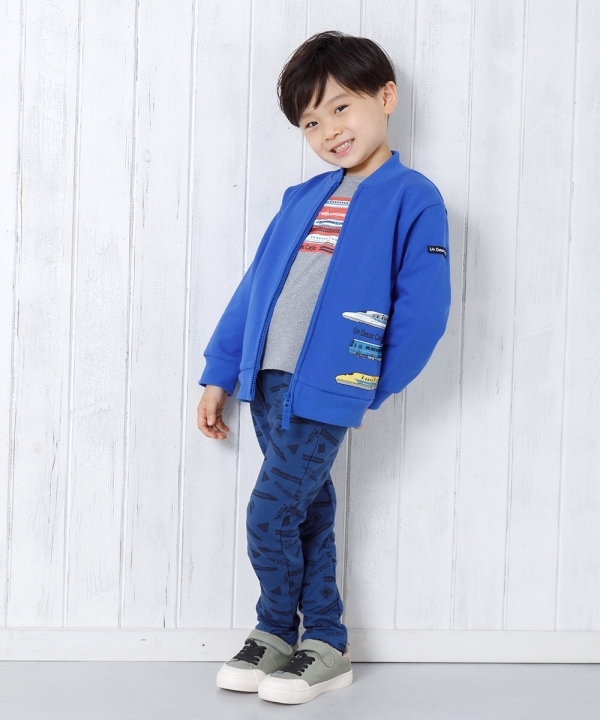 子供服 男の子 ジャケット 長袖 普段着 通学着 電車プリント 乗り物 