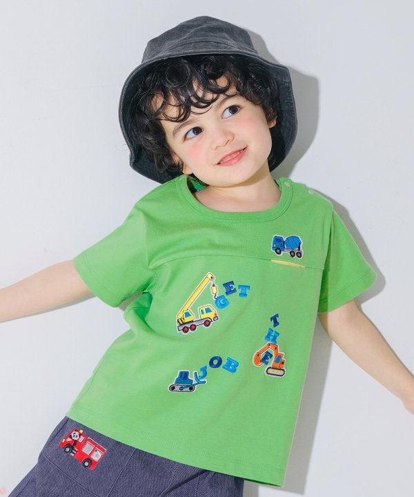 セール♡　ハンドメイド　子供服　コクーンTシャツ　100㎝ maffon 車柄 MOONONNON（むーのんのん） TIME SALE 57%OFF 子供服 男の子 Tシャツ