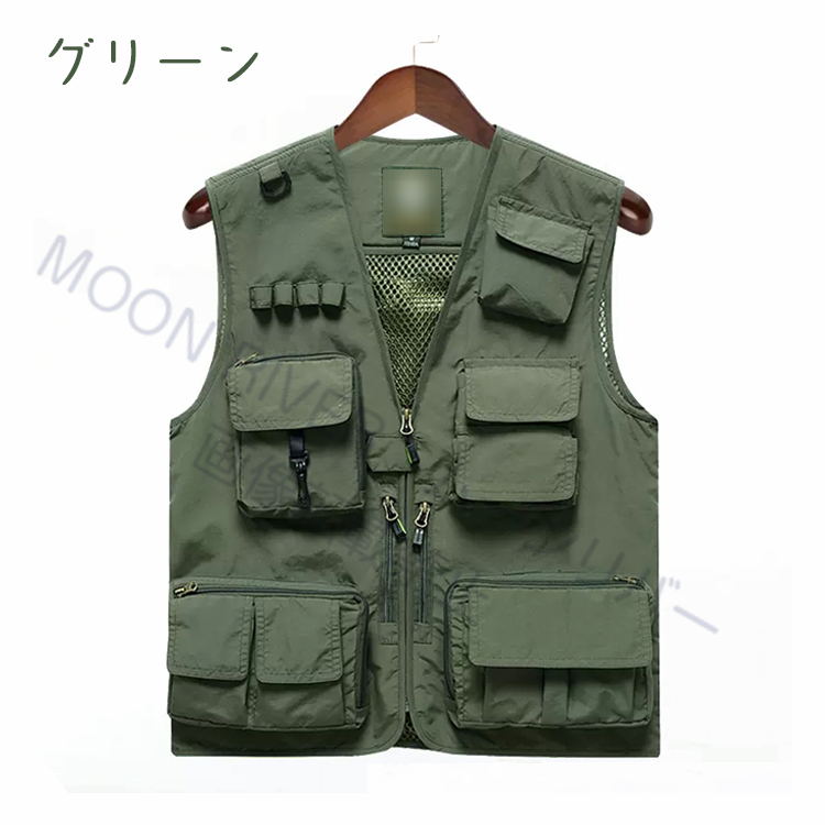 ベスト メンズ 夏 多機能ベスト メッシュベスト お釣りベスト アウトドアベスト 作業服 カメラマン 登山 ミリタリー 撮影用 ベスト 釣り アウトドア 作業着｜moonriver｜06