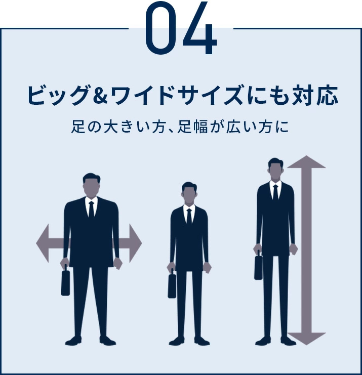 ビッグ＆ワイドサイズにも対応