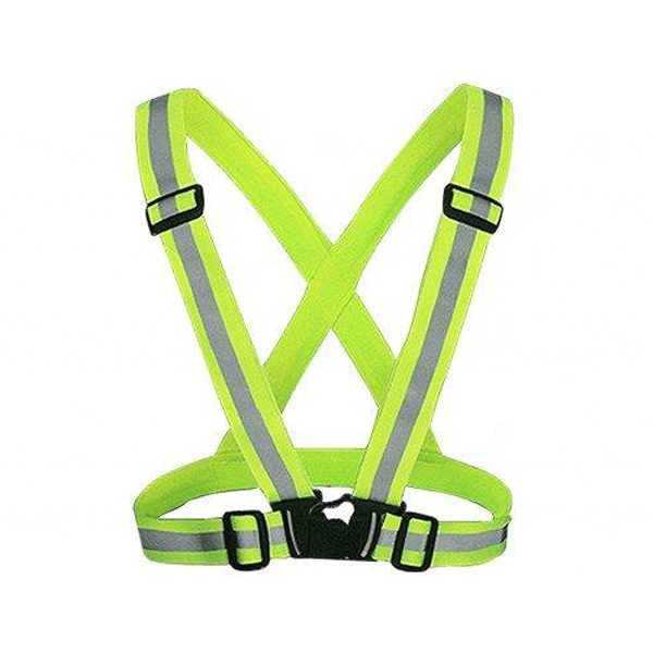反射ベスト 防犯 ベスト 反射板付き 蛍光色 たすきタイプ フリーサイズ