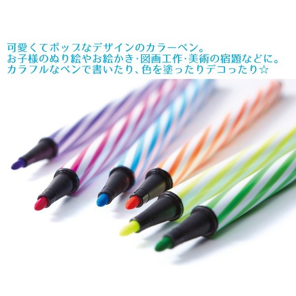 2セット カラーペン 12色 2ケース 24本 水性 ボトル型 お絵かき