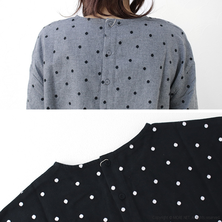 ブルーウィロー blue willow コットンツイル起毛ドット刺繍丸衿後ろタックシャツ 01DWP11527 トップス ブラウス 水玉 長袖 /返品・交換不可/SALE セール |  | 13