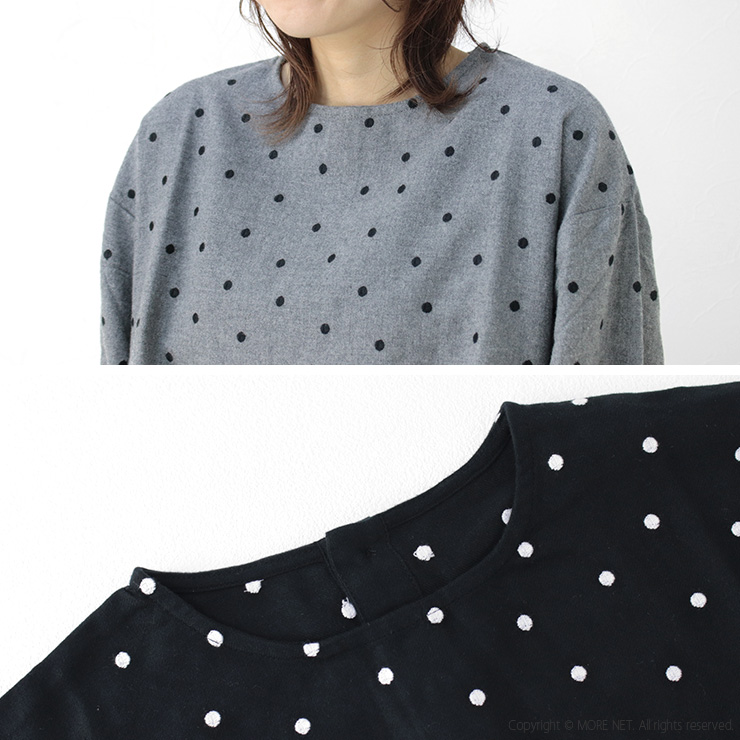 ブルーウィロー blue willow コットンツイル起毛ドット刺繍丸衿後ろタックシャツ 01DWP11527 トップス ブラウス 水玉 長袖 /返品・交換不可/SALE セール |  | 09