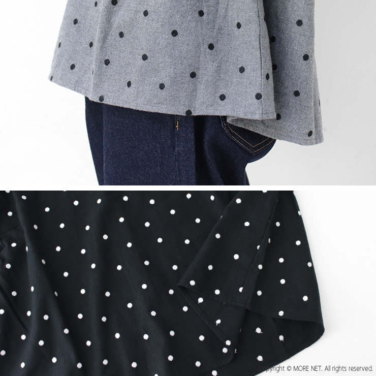 ブルーウィロー blue willow コットンツイル起毛ドット刺繍丸衿後ろタックシャツ 01DWP11527 トップス ブラウス 水玉 長袖 /返品・交換不可/SALE セール |  | 11