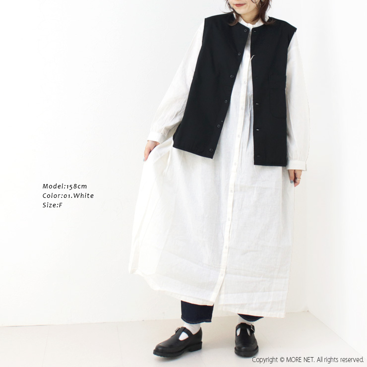 ブルーウィロー blue willow コットンリネン平織りスタンドフリルワンピース 01DWP15520 トップス 無地 ギャザー インナー /返品・交換不可/SALE セール 爆買 |  | 05