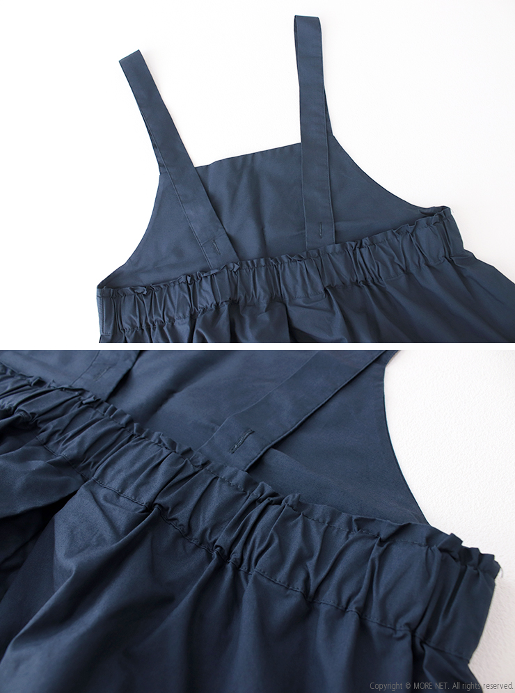 ブルーウィロー blue willow コットンタイプライターサロペット