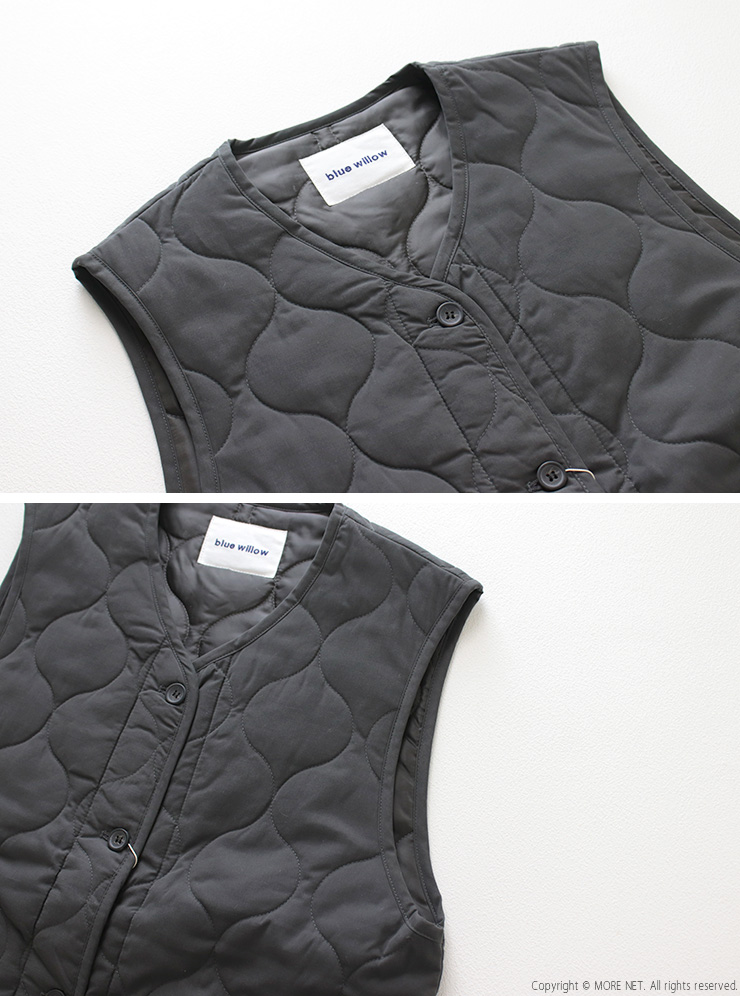 ブルーウィロー blue willow キルティングベスト 01EFP16468 中綿 無地