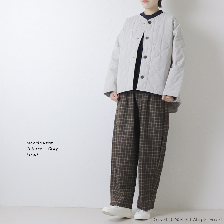 ブルーウィロー blue willow キルティングショートコート 01EFP17469 ジャケット 中綿 ボタン 無地 アウター レディース ブルーウィロー blue willow キルティングショートコート 01EFP17469