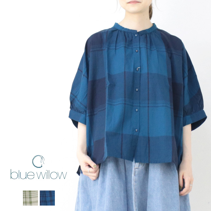 ブルーウィロー blue willow コットンリネン細番手ブロックCHブラウス 01EUP11304  シャツ  レディース 2025春夏 /返品・交換不可/SALE セール | 