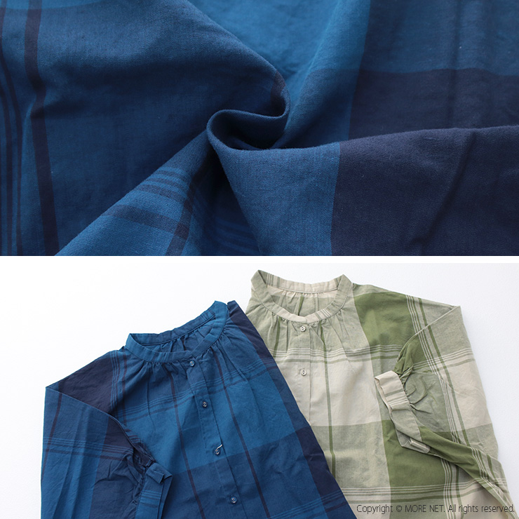ブルーウィロー blue willow コットンリネン細番手ブロックCHブラウス 01EUP11304  シャツ  レディース 2025春夏 /返品・交換不可/SALE セール |  | 10