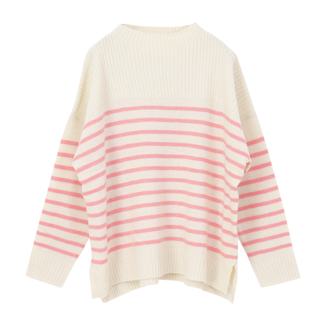 ブルーウィロー blue willow ウール混ニットボーダーボトルネックプル