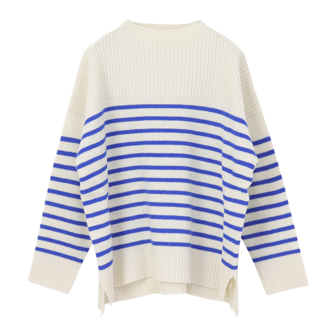 ブルーウィロー blue willow ウール混ニットボーダーボトルネックプル