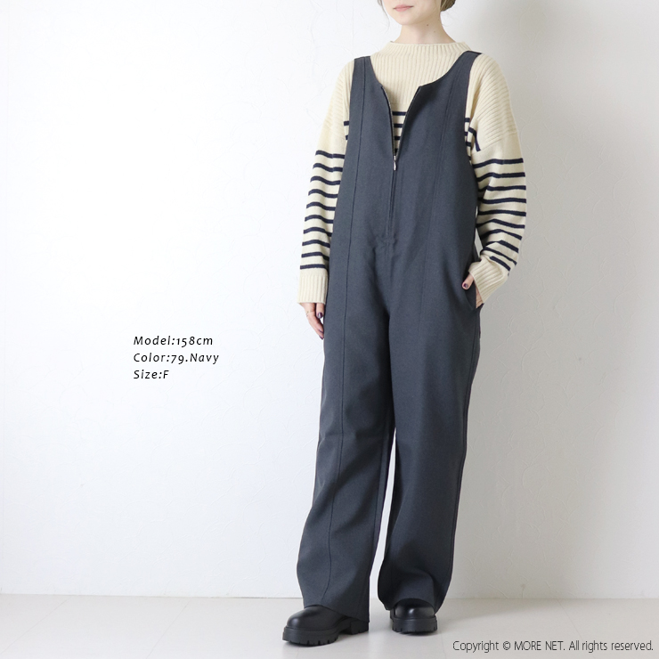 ブルーウィロー blue willow ウール混ニットボーダーボトルネックプル