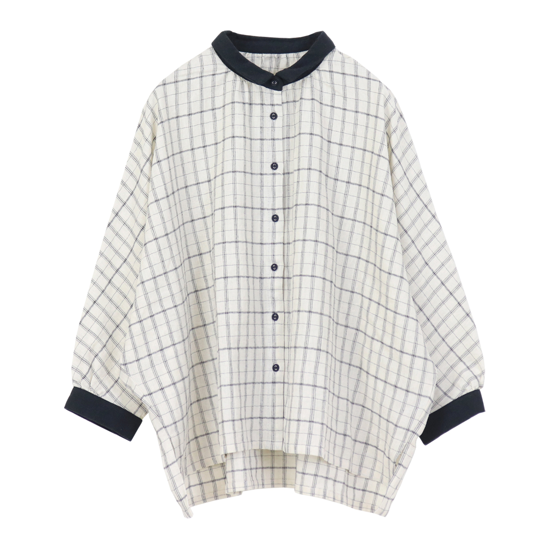 ブルーウィロー blue willow コットンリネンへリンボンチェック配色