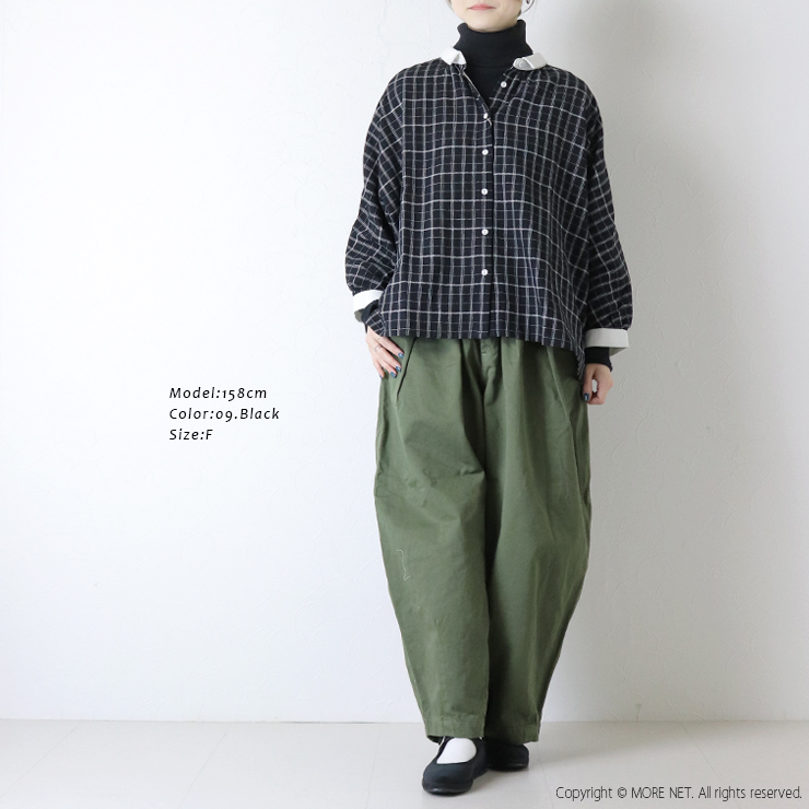 ブルーウィロー blue willow コットンリネンへリンボンチェック配色