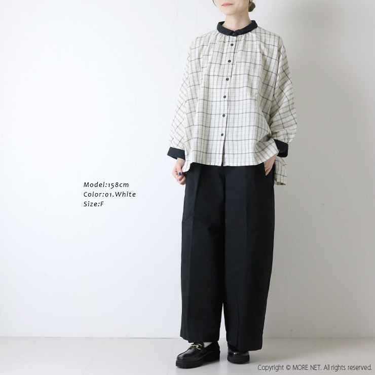 ブルーウィロー blue willow コットンリネンへリンボンチェック配色
