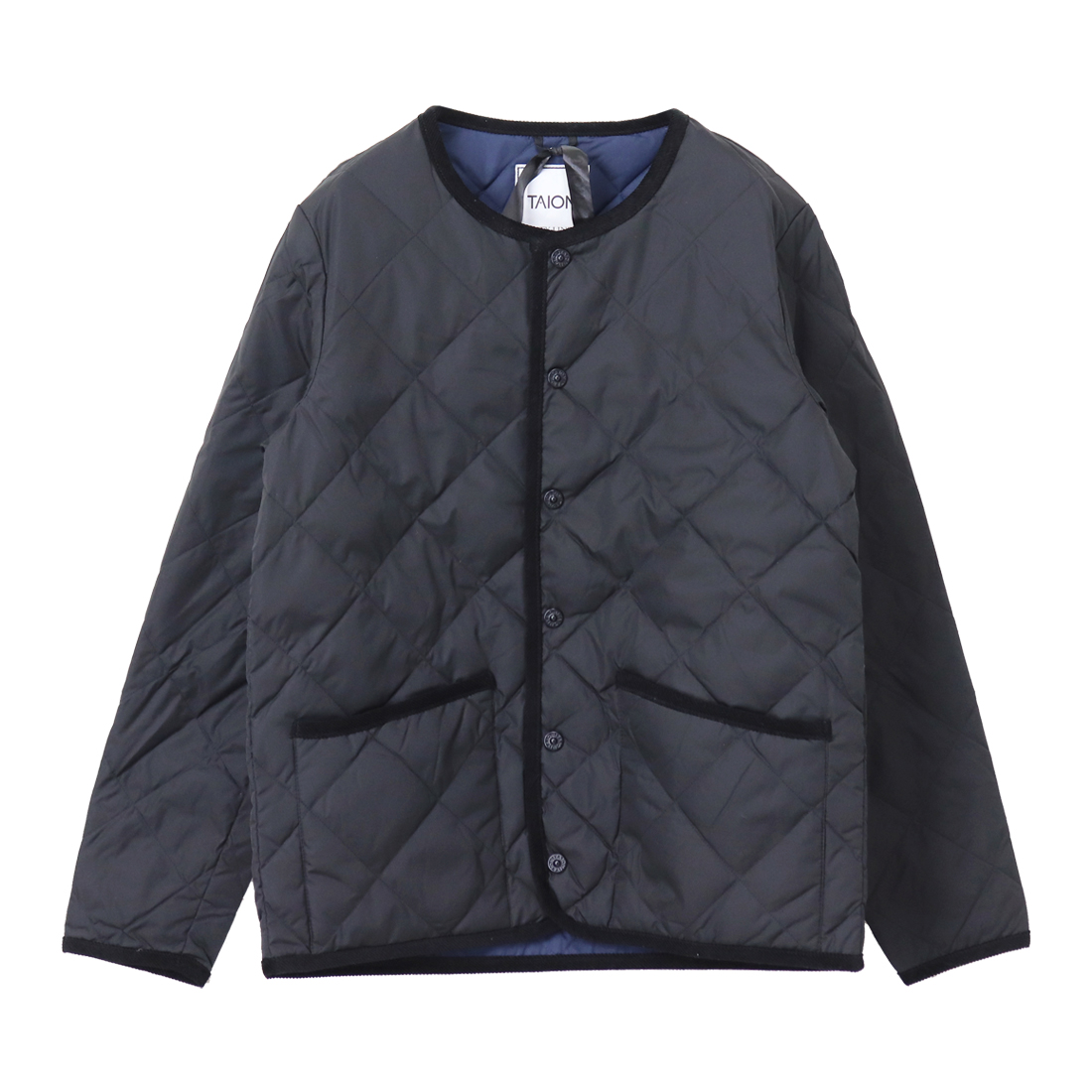 TAION（タイオン） シティ パイピングクルーネックダウンカーディガン