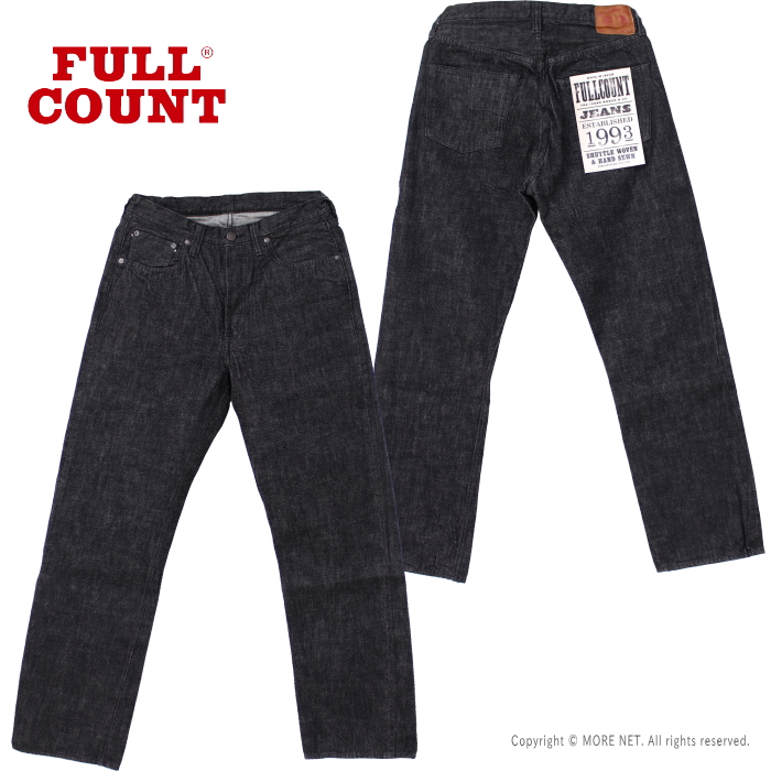 フルカウント FULLCOUNT ブラックセルヴィッチデニム ストレートジーンズ 1101BK 日本製 13.5oz 2024秋冬｜more-net2