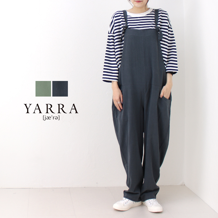 ヤラ YARRA コットンリネン切替リブサロペット 1415-203 2024春夏