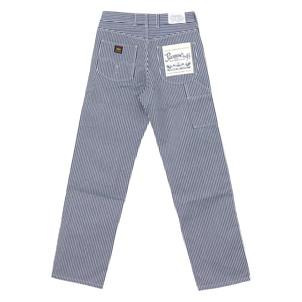 Pherrow's ペインターパンツ シンチバック ペイント ペンキ 日本製 Pherrow's（フェローズ） ペインターパンツ ヒッコリーストライプ