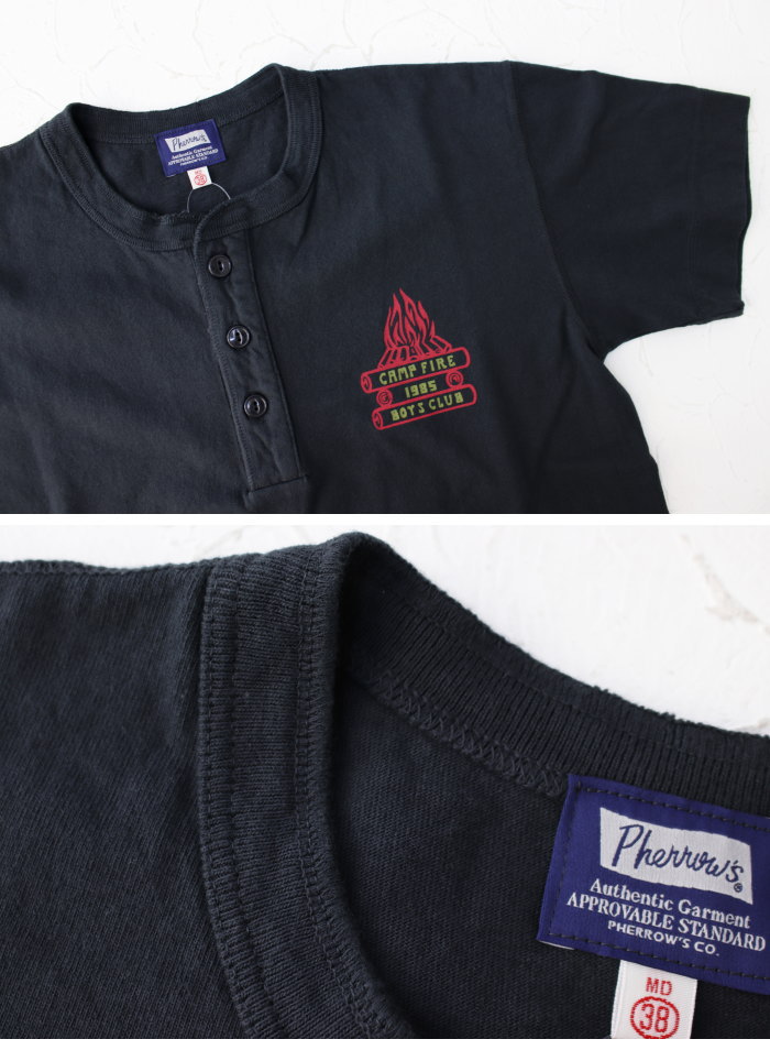 フェローズ PHERROW'S ヘンリーネックプリントTシャツ 23S-PHNT5 メンズ 半袖｜more-net2｜07