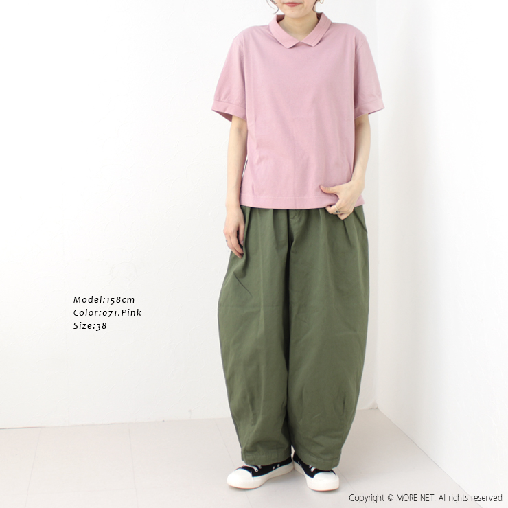 ファブリケアンプラネテール FABRIQUE en planete terre 半袖ポロTシャツ 241-001 2024春夏 日本製 無地 レディース トップス｜more-net2｜07