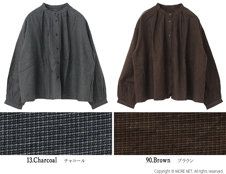 イナ ina タックブラウス 244139 レディース 日本製 シャツ 長袖 起毛 ギャザー /返品・交換不可/SALE セール | イナ | 03