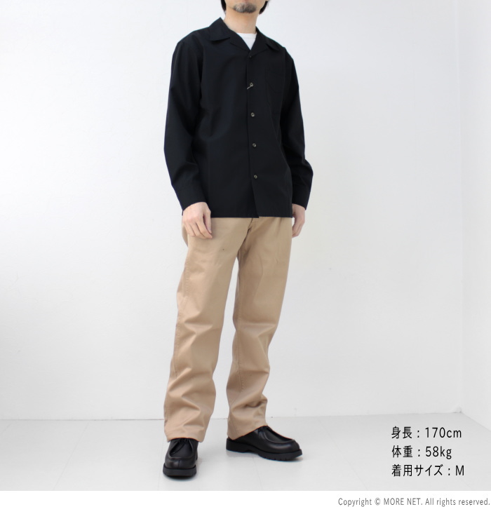 フェローズ PHERROW'S オープンカラー長袖シャツ 24S-PISL1 メンズ 日本製 開襟 無地 | Pherrow's | 09