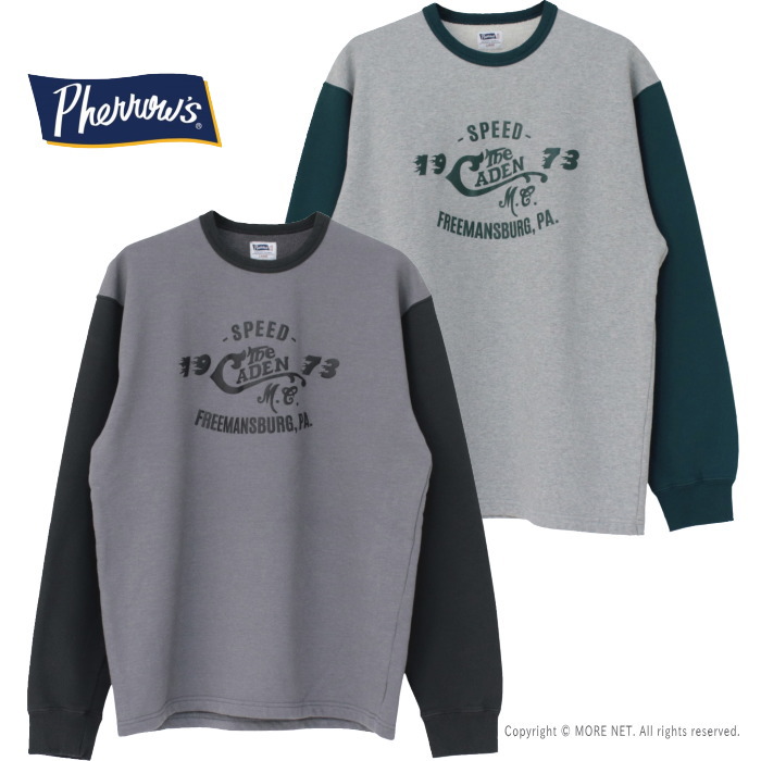 フェローズ PHERROW'S プリント裏毛長袖Tシャツ 24W-PMCT1 メンズ 日本製 | Pherrow's