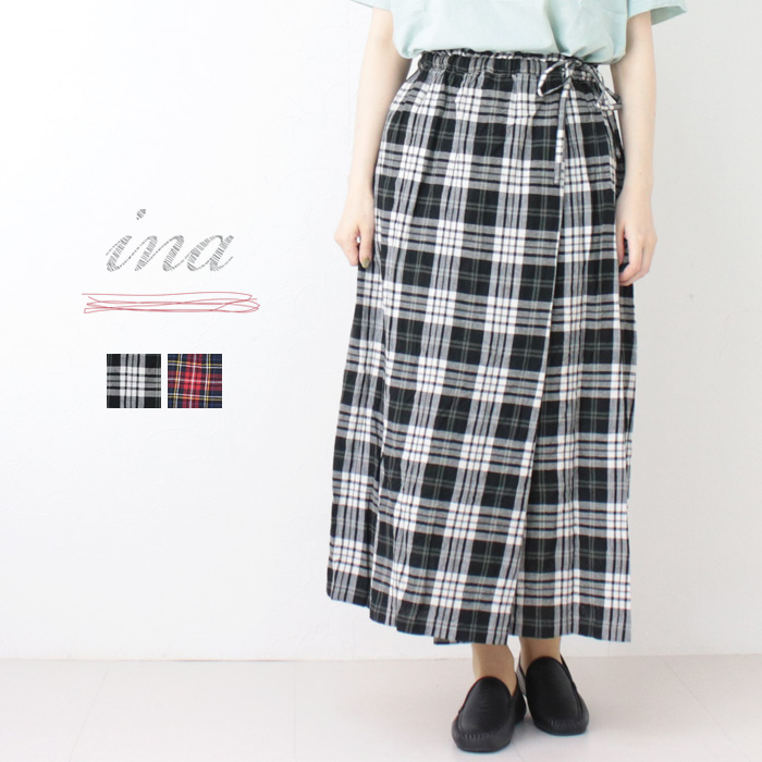 イナ ina ラップ風紐付きスカート 251110 ボトムス フレア ロング丈