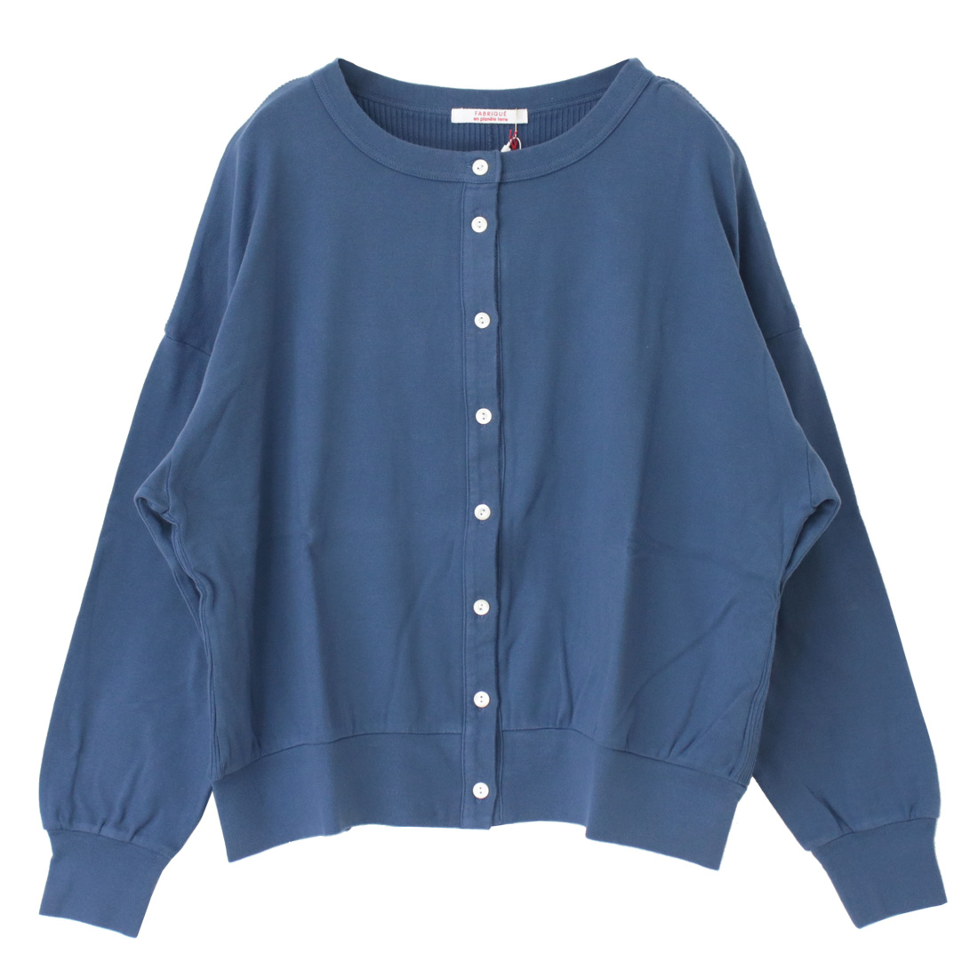 ファブリケアンプラネテール FABRIQUE en planete terre バックリブクルーネックカーディガン 252-051 長袖 羽織 日本製 レディース FABRIQUE en Planete terre（ファブリケアンプラネテール） バックリブ