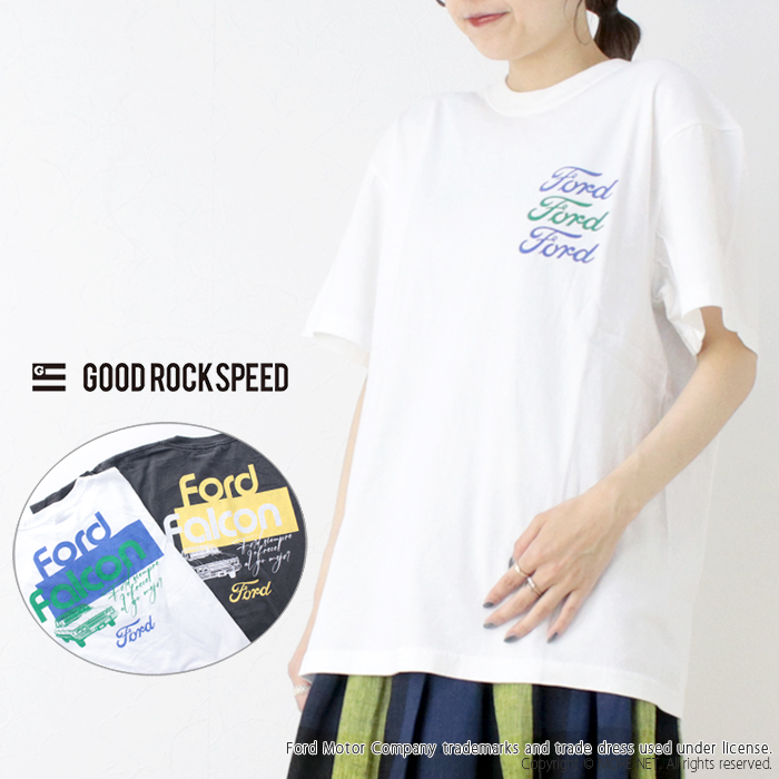 グッドロックスピード GOOD ROCK SPEED フォード ファルコンプリントTシャツ FORD FALCON 25FOD009W トップス プリント ロゴ 車 半袖 レディース 2025春夏 | GOOD ROCK SPEED