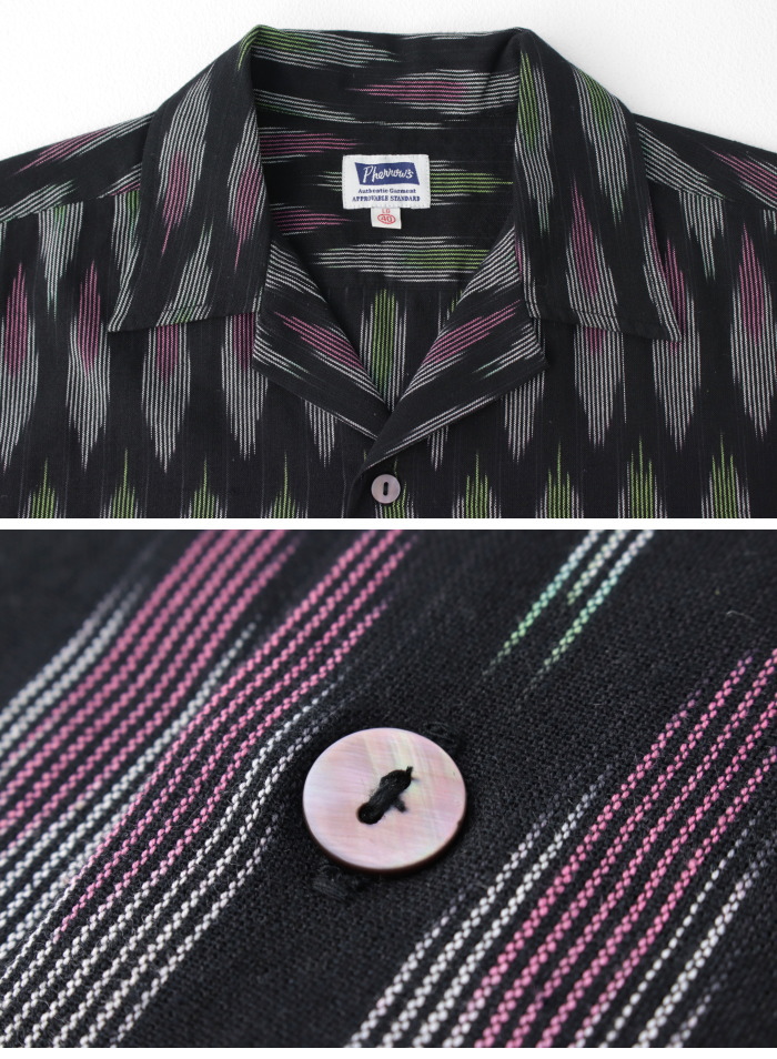 フェローズ PHERROW'S ハンドメイドファブリックシャツ 25S-HANDMADE FABRIC SHIRT メンズ オープンカラー 2025春夏 | Pherrow's | 04