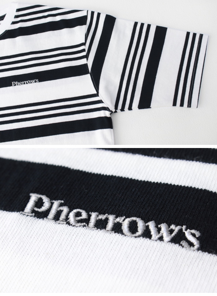 フェローズ PHERROW'S ビッグシルエット マルチボーダーTシャツ 25S-PBBT2 メンズ 半袖 ロゴ刺繍 2025春夏 | Pherrow's | 05
