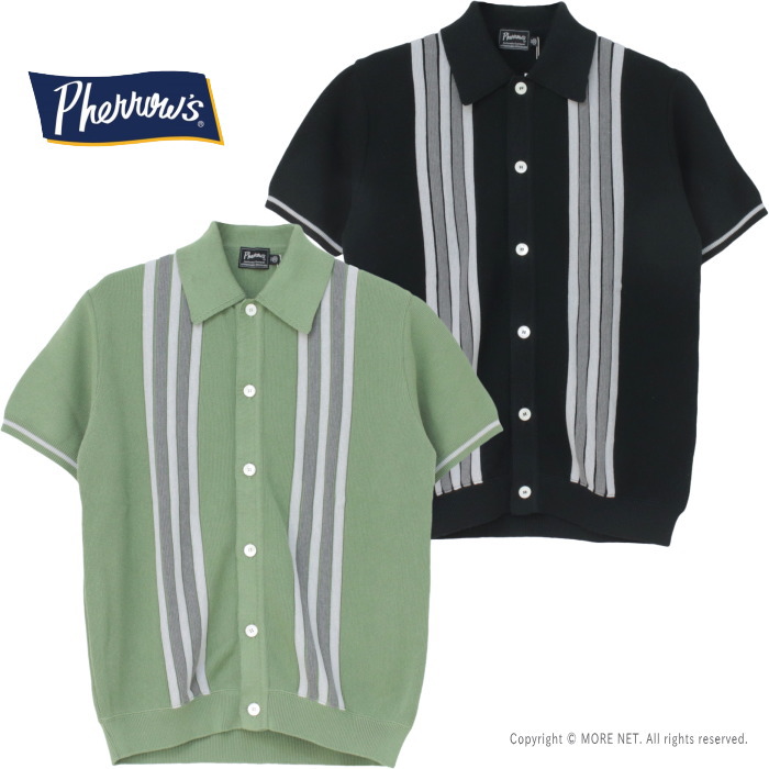 フェローズ PHERROW'S サマーニットシャツ 25S-PIKS1 メンズ 日本製 半袖 2025春夏｜モアネット casual select