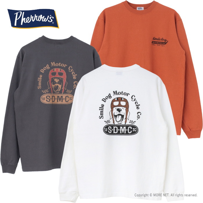 フェローズ PHERROW'S プリント長袖Tシャツ 25S-PLT3 メンズ 日本製 SDMC 2025春夏 | Pherrow's