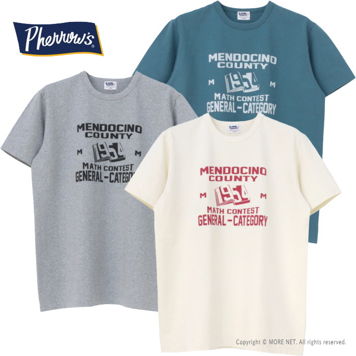 フェローズ PHERROW'S プリント半袖Tシャツ 25S-PMT7 メンズ 日本製 MENDOCINO 2025春夏 | Pherrow's