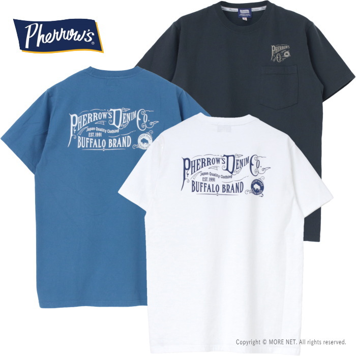 フェローズ PHERROW'S ポケット付きプリントTシャツ 25S-PPT1 メンズ 半袖 2025春夏｜モアネット casual select