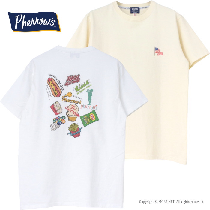 フェローズ PHERROW'S プリント半袖Tシャツ 25S-PT17 メンズ アメリカンフード 2025春夏 | Pherrow's