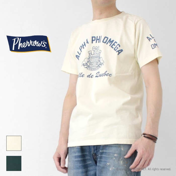 フェローズ PHERROW'S プリント半袖Tシャツ 25S-PT21 メンズ ALPHA PHI OMEGA 2025春夏 | Pherrow's | 01