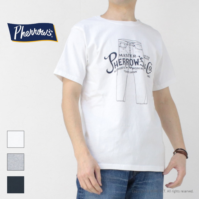 フェローズ PHERROW'S 定番デニムプリント半袖Tシャツ 25S-PT3 メンズ 2025春夏 | Pherrow's | 01